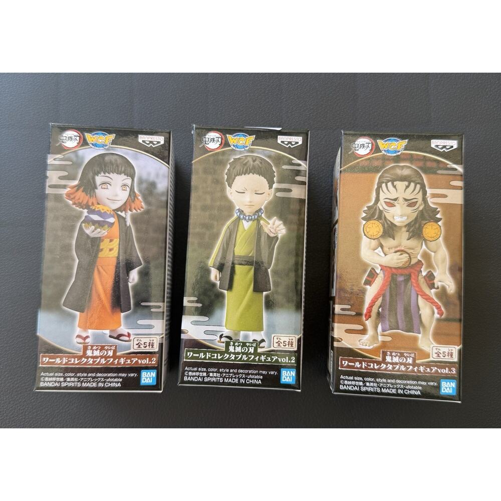 Lot of 3 Banpresto Demon Slayer Kimetsu no Yaiba WCF Genya Figures Vol. 2 4"